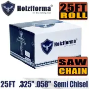 Holzfforma® 25FT Roll Semi Chisel Saw Chain .325'' Pitch .058'' Gauge