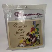 Columbia Minerva Crewel Kit The Earth Has Music Chipmunk Wool Yarn Erica Wilson