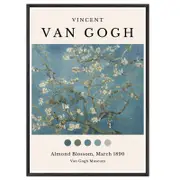 Galrie Van Gogh's Almond Blossom Art Print Stunning Post-Impressionist Masterpiece, Black Frame, 50 x 70cm (20 x 28inch)