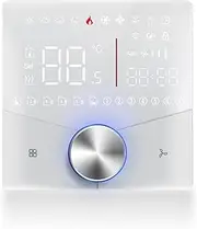 Smart Air Conditioner Controller, WiFi Thermostat LED Panel with Capacitive Touch Buttons, 8 Lighting Effects, Support Both Cooling and Heating Functions (White)