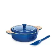 Chasseur La Cuisson Camembert Baker With Cheese Spreader Blue 12.5cm