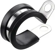 LOKMAN 20 Pack 1-1/4 Inch Stainless Steel Cable Clamp, Rubber Cushioned Insulated Clamp, Metal Clamp, Tube Holder for Tube, Pipe or Wire Cord Installation
