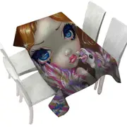 Faces of Faery #136 Purplish Girl and Unicorn Tablecloth