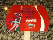 1996 OLYMPIC TORCH RELAY COCA COLA ATLANTA GA COKE FAN HAND COOL PAPER FANS USED