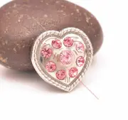 10X Western Pink Rhinestone Rope Side Love Heart Leathercraft Belt Concho Decor