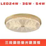 【台灣組裝出貨】LED三段調色吸頂燈．LED24W吸頂燈．LED36W吸頂燈．LED54W吸頂燈