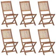 vidaXL Folding Outdoor Chairs 6 pcs Solid Acacia Wood