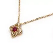 New DAVID YURMAN Venetian Quatrefoil 16-18" Necklace in 18K Gold Ruby Diamond