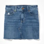 American Eagle Outfitters Next Level Stretch Hi-Rise Mini Skirt In Medium Wash