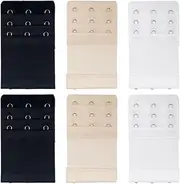 [VOMZIKL] Bra Extenders, 6 Pieces Women Bra Extenders 3 Hooks 3 Rows Stretch Underwear Extension Buckle Extension Strap Pregnancy Accessories