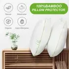 2/4/6Pack Bamboo Waterproof Pillow Cases Protector Organic Breathable Standard