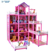 在飛比找蝦皮商城優惠-兒童過家家拼裝芭比娃娃屋別墅禮盒套裝公主城堡仿真房子女孩玩具