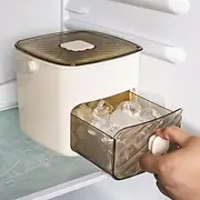 Ice Maker Machine Counter Top, Easy Press Ice Cube Maker, Release All Ice Cubes in One Second, 48 Ice Cube Tray Storage Box with Handle, Ice Tongs & Basket, Portable Ice Machine for Home/Office/Bar