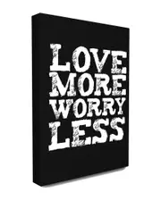 Stupell Love More Worry Less Glam Canvas Wall Art by lulusimonSTUDIO