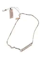 NWT Chico's Lara Status Single Strand Short Silver Tone Chain Necklace Gift