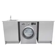 Customise Laundry Cabinet Set: Stone Benchtop Polyurethane Cabinet Sink Mixer