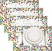 Letjolt Birthday Placemat Happy Birthday Party Sign Table Mats, Set of 4