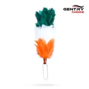 "Mens Scottish Glengarry Hat Feather Hackle Green White Orange Highlander Outfit