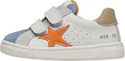 [Naturino] Boys Pinn Vl. Suede/Calf Celeste-White-Stone Crib Shoe, Celeste, 27 EU