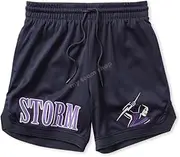 [BLEACHER ATHLETIC] Melbourne Storm NRL Basketball Shorts