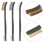 3pcs Mini Steel/Nylon/Brass Wire Brush Set for Cleaning Welding Slag Ruins Dirt