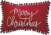 Primitives by Kathy Throw Pillow, 1 Count (Pack of 1), Velvet Merry Christmas