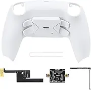 Programmable Remap Black Back Paddles Kit for PS5 Controller BDM 030&BDM 040, 4 White Upgrade Back Button Attachment for PS5 Controller