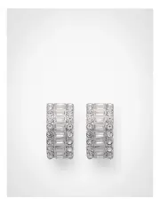 [Witchery] Lou Crystal Hoop Earrings in Dark Silver