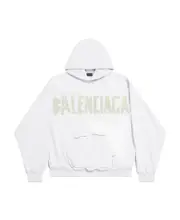 Balenciaga Tape Type Ripped Pocket Hoodie S,XL,L white