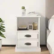 Bedside Cabinet High Gloss White 43x36x60 cm Bedroom Storage