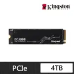 【KINGSTON 金士頓】KC3000 4TB M.2 2280 PCIE 4.0 SSD固態硬碟 (SKC3000D/4096G) 讀 7000M/寫 7000M