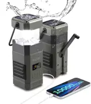 SL10 Emergency Radio, Hand Crank Solar Camping Lantern, IPX6 Wireless BT Speaker