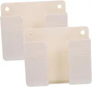 Holibanna 2Pcs Bathroom Wall Phone Box Punch Adhesive Mobile Phone Holder Easy Installation Cellphone Organizer for Charging Strong Adhesive Design Space Saving