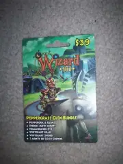 new Wizard 101 PEPPERGRASS GLEN BUNDLE Game Card Crowns Poodle Moth Mount