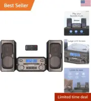 Sleek Bluetooth CD Shelf System with FM Radio and Remote Control - 2022 Version