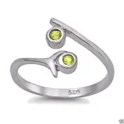 USA Seller Adjustable Toe Ring Sterling Silver 925 Best Price Jewelry Peridot