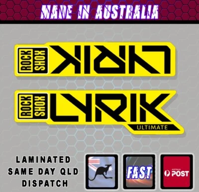 Rockshox Lyrik style lyrik black Fork Decal Stickers GLOSS Laminated Gen 3