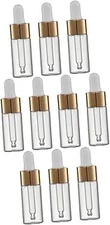 BAZEITFLOW 10Pcs Glass Dropper Bottles Portable Leak Clear Containers for Essential Oils Travel Sub Bottles Reusable and Practical Storage