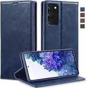 GoshukunTech Wallet Case for Galaxy S20,for Samsung Galaxy S20 5G Leather Flip Case with RFID Blocking Card Holders Stand Feature Cash Pocket Magnetic Cover[Navy Blue]