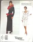 Vogue Pattern 1279 Givenchy Paris Original Dress Size 12-14-16