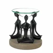 Black Glass Polyresin Serenity Yoga Position Candle Oil Warmer Indoor D�cor