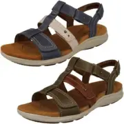 Ladies Clarks Contour Cushion Strappy Sandals - Kitly Step