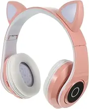 Angoily Wireless Cat Ear Headphones Led Lighting Foldable Headset Over Ear Headphones