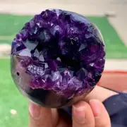 186 G Natural Uruguayan Amethyst Quartz crystal open smile sphere