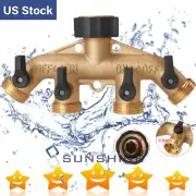 3/4" Brass Garden Water Tap Adapter Valve Splitter 4 Way Hose Pipe Tap Connector