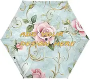 [miaozhen] custom UV 50+ automatic umbrella Roses Golden Leaves Pastel Retro in beach windproof sun-proof waterproof personalizable large umbrellas for rain auto open sombrillas para lluvia