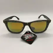 Pugs Women's Retro Sunglasses Cat Eye Tinted Mirrored Lens Denim Material Frame