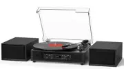 HiFi Sound Vinyl Record Player with Dual External Speakers Bluetooth Turntabl...