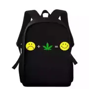 Expression And Leaf Backpack Boy Girl Shoulder Satchel Bookbags School Bag