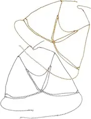 [BESTYASH] Rhinestone Bra Chain Jewelry Halve Necklace Women Jewelry Choker Necklace Choker